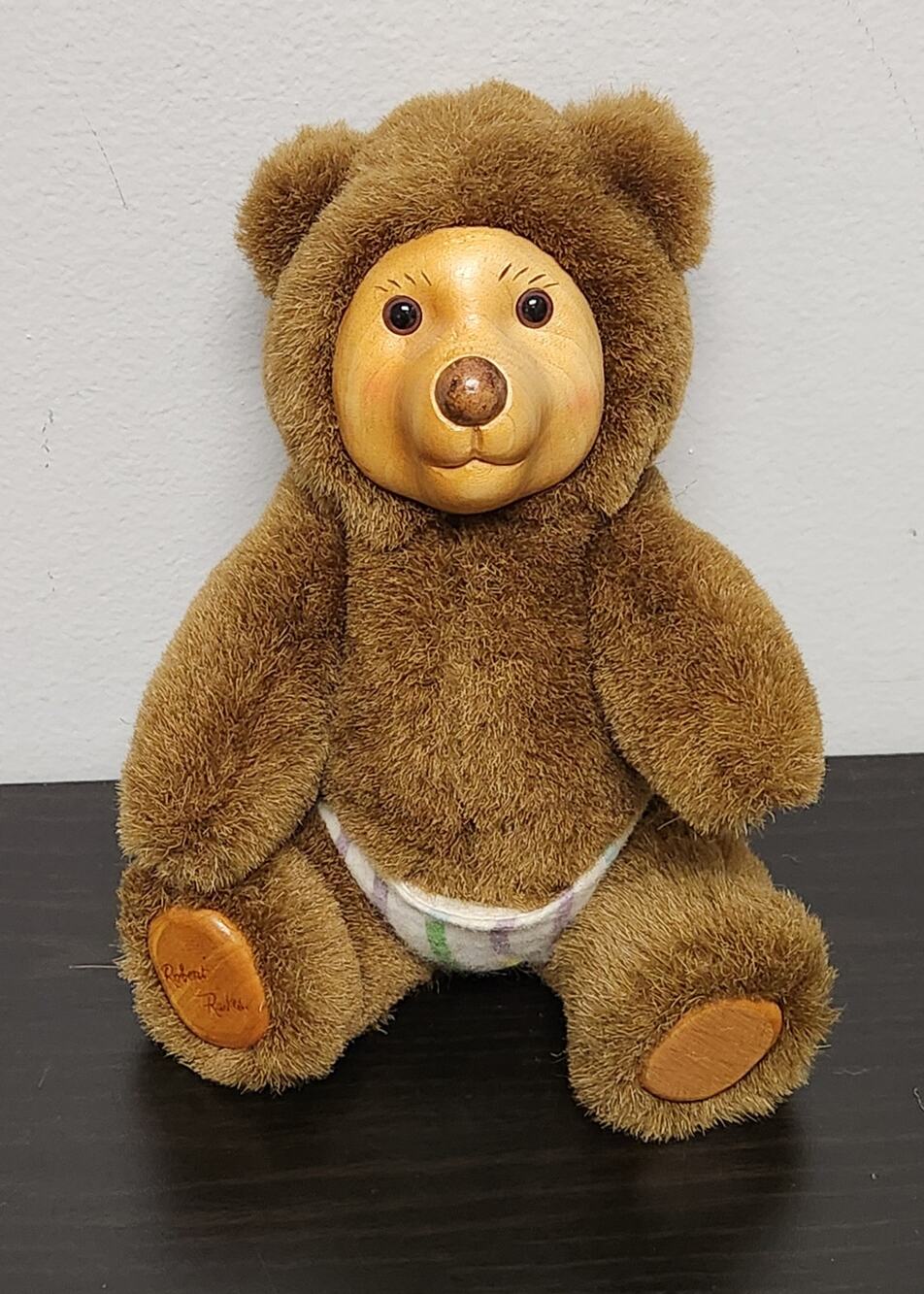 Vintage Robert Raikes Original "38522 Robbie" Wooden Face Doll w/ tags